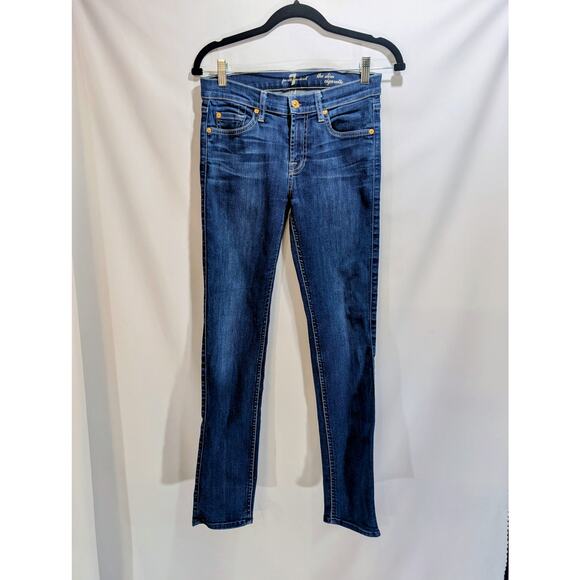 7 For All Mankind The Slim Cigarette Dark Wash Jeans Size 27 - Picture 1 of 6